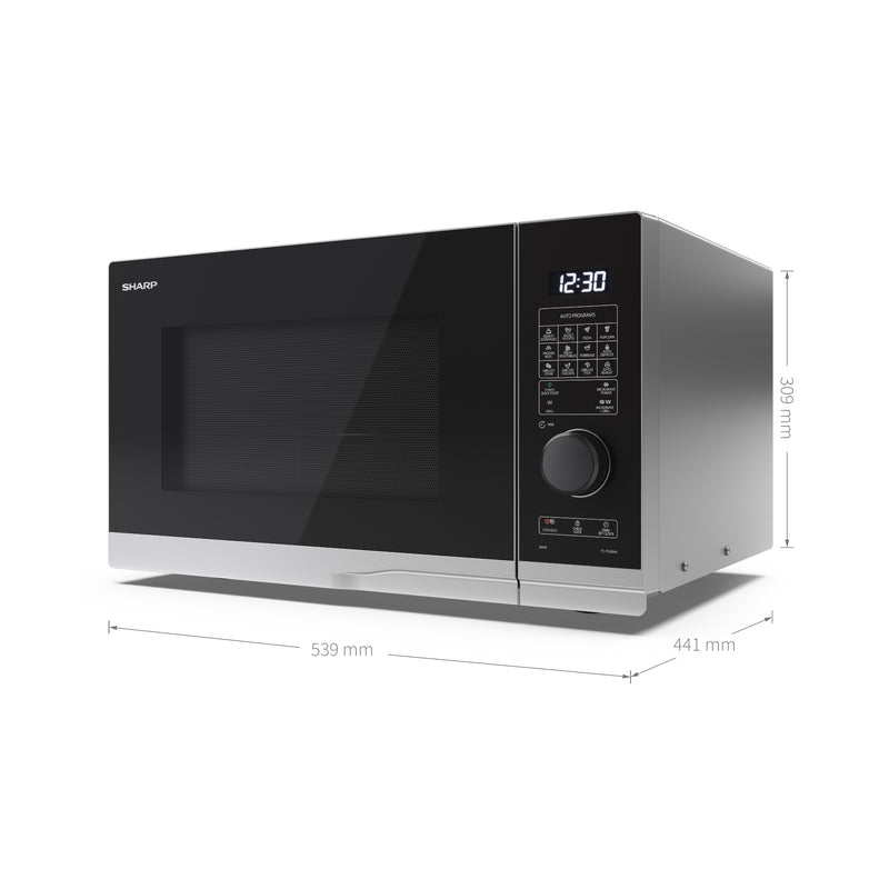 Sharp YC-PG234AU-S 23L 900W Microwave with 1000W Grill Function - Silver