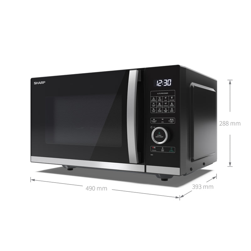 Sharp YC-QG234AU-B 23L 900W Microwave Oven with 1000W Grill Function - Black