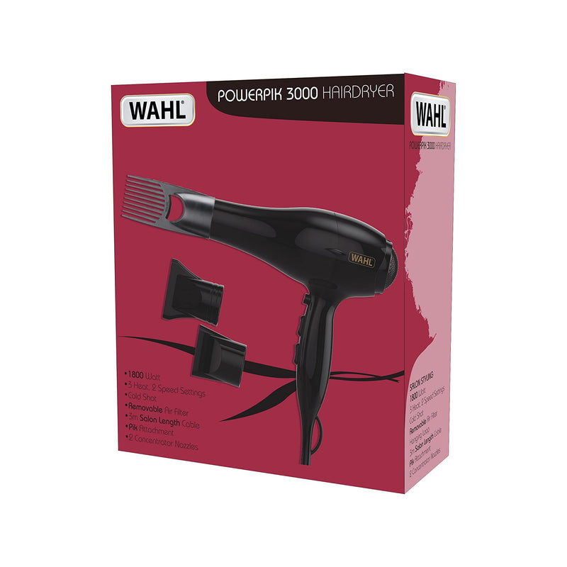 Wahl PowerPik 3000, Hairdryer for Women, Anti-Frizz Afro Hair Dryer