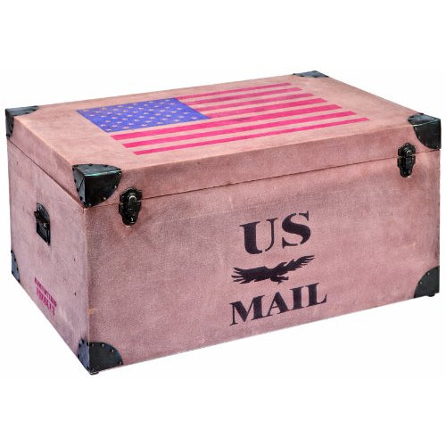 Links Large MDF and Canvas US Mail Retro Style Storage Trunk